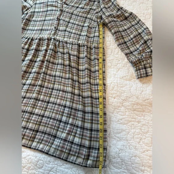 LOFT Multicolor Plaid Oversized Dress - Petite Lg - Picture 6 of 9
